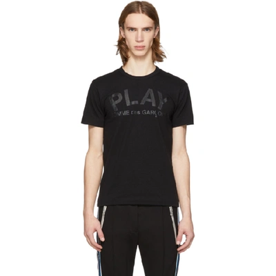 Shop Comme Des Garçons Play Black Logo T-shirt In 1 Black
