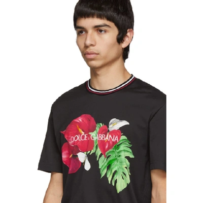 Shop Dolce & Gabbana Black Anthurium T-shirt