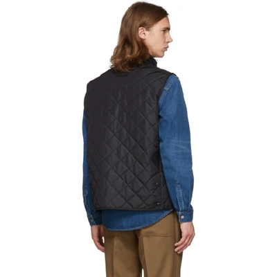 Shop Burberry Black Quilted Stapleton Vest