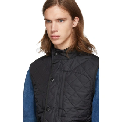 Shop Burberry Black Quilted Stapleton Vest