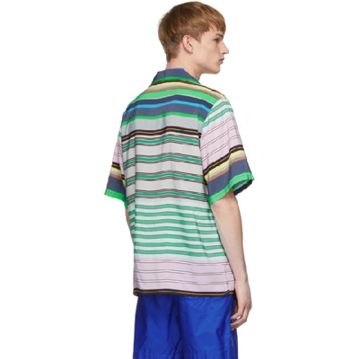 Shop Prada Multicolor Striped Short Sleeve Shirt
