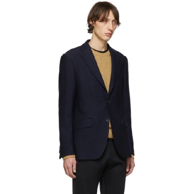 Shop Etro Navy Regular Fit Morbida Blazer In 200 Navy