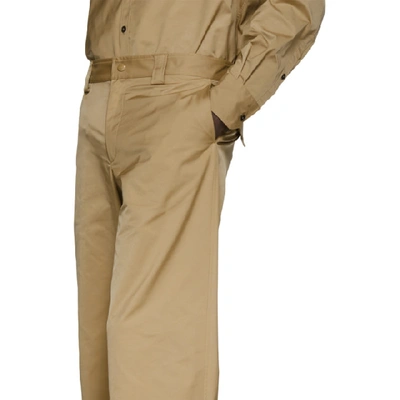 Shop Valentino Beige Straight-fit Trousers In C85