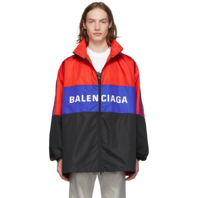 Shop Balenciaga Red Ripstop Jacket