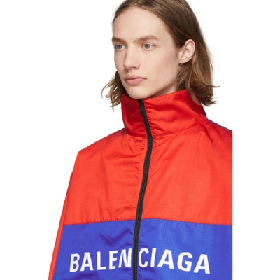 Shop Balenciaga Red Ripstop Jacket