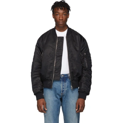 Shop Acne Studios Black Makio Bomber Jacket