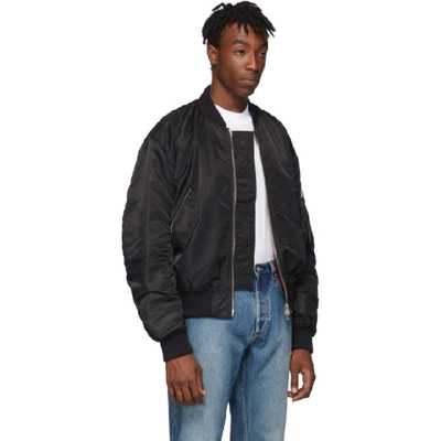 Shop Acne Studios Black Makio Bomber Jacket