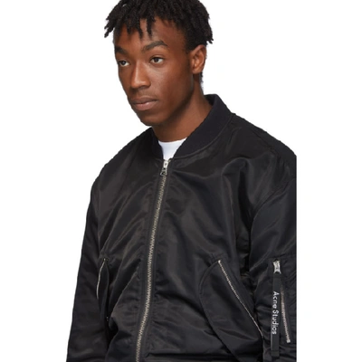 Shop Acne Studios Black Makio Bomber Jacket