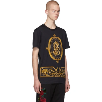 Shop Dolce & Gabbana Dolce And Gabbana Black Sacro Logo T-shirt In Hnii4 Tappe