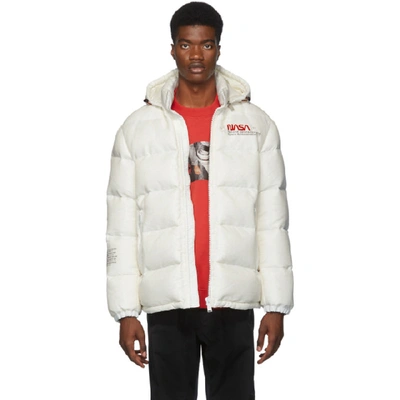 Shop Heron Preston White Down Puffer Jacket In 0288 White