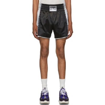 Shop Versace Black Athletic Shorts In A008 Nero