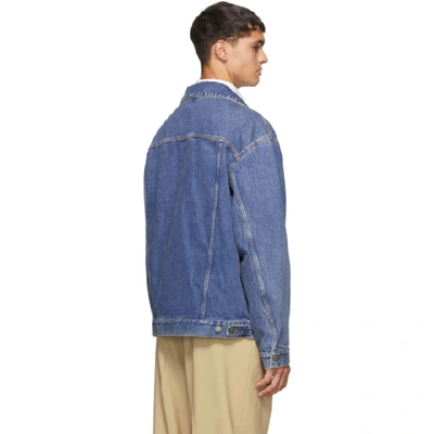 Shop Gucci Blue Denim Pin Jacket In 4206 Blue
