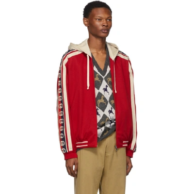 Technical Jersey Bomber Jacket In 6523 Red ModeSens