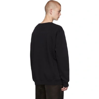 Shop Givenchy Black Signature Logo Sweatshirt In 001 Black