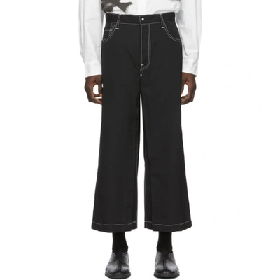 Shop Sasquatchfabrix . Black Denim Hakama Jeans In 01 Black