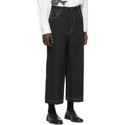 Shop Sasquatchfabrix . Black Denim Hakama Jeans In 01 Black