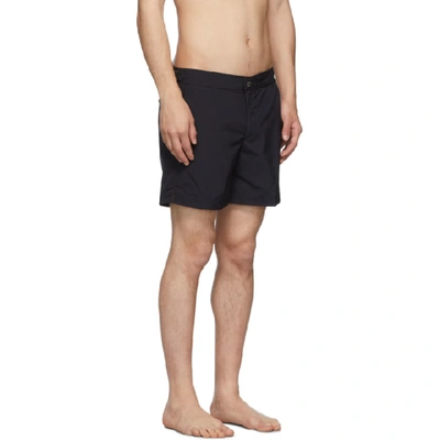 Shop Alexander Mcqueen Navy Solid Swim Shorts In 4100 Navy
