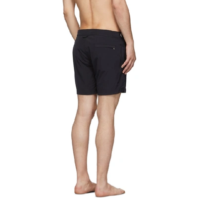 Shop Alexander Mcqueen Navy Solid Swim Shorts In 4100 Navy