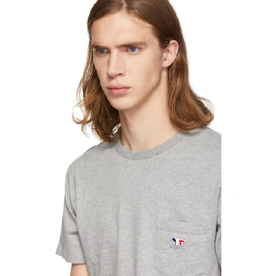 MAISON KITSUNE 灰色 TRICOLOR FOX 口袋 T 恤