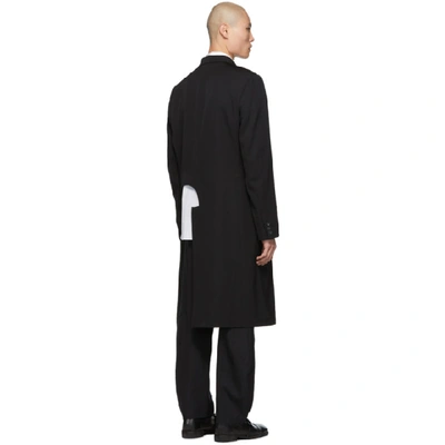 Shop Yohji Yamamoto Black K-holed Coat