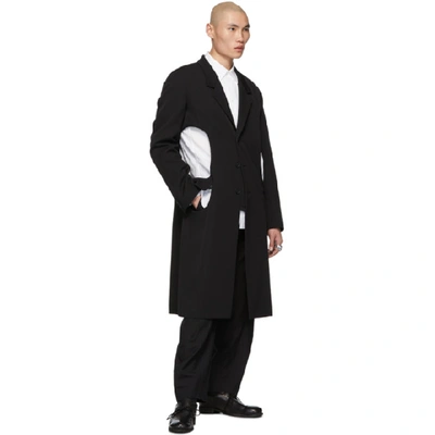 Shop Yohji Yamamoto Black K-holed Coat