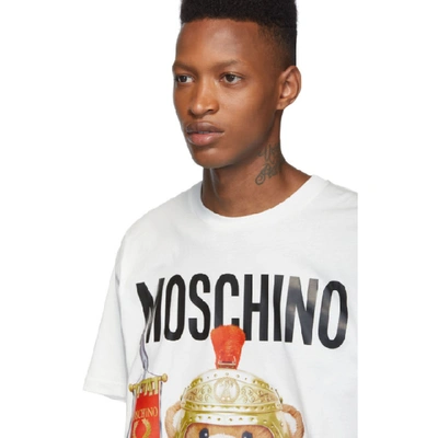 Shop Moschino White Gladiator Teddy T-shirt In V1002 White