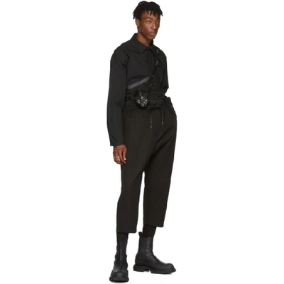 Shop D.gnak By Kang.d Black High-rise Loose Trousers In Bk Black