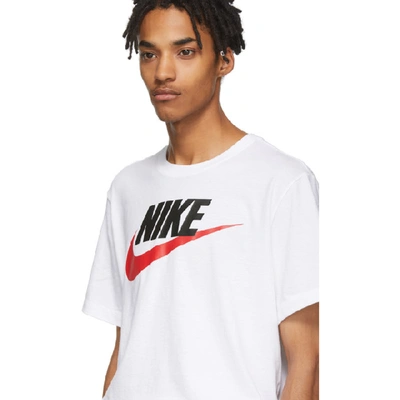 Shop Nike White Icon Futura T-shirt In 100whtblkrd