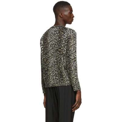 Shop Saint Laurent Beige And Black Jacquard Leopard Sweater In 9794 Bgblk