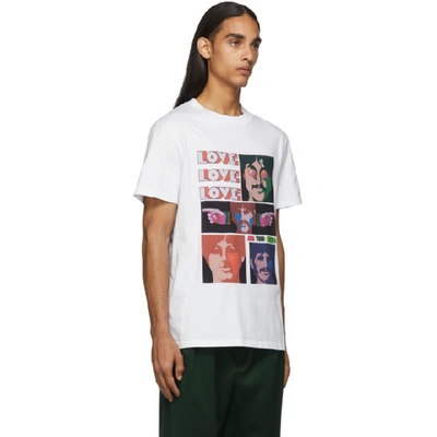 Shop Stella Mccartney White The Beatles Edition Oversized Printed T-shirt In 9000 White
