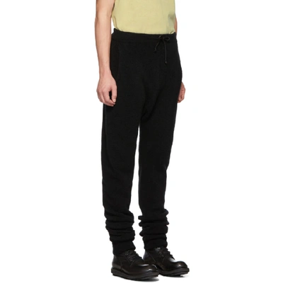 Shop Isabel Benenato Black Merino Wool And Yak 3-pocket Lounge Pants In Black 01