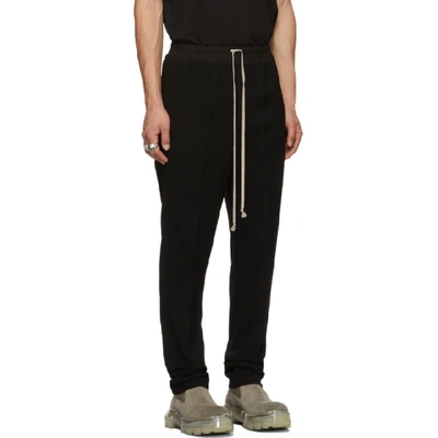 Shop Rick Owens Black Drawstring Long Astaire Trousers In 09 Black