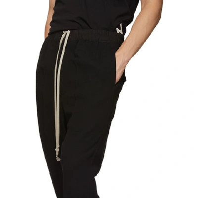 Shop Rick Owens Black Drawstring Long Astaire Trousers In 09 Black