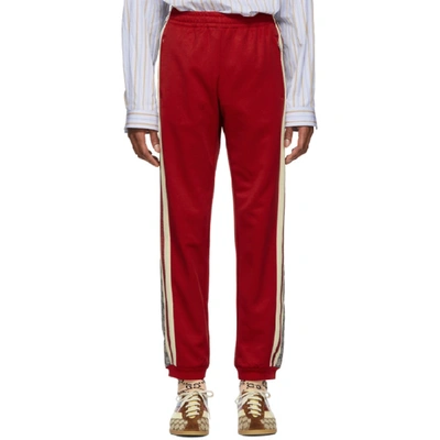 Shop Gucci Red Oversized Gg Lounge Pants In 6116 Redgar