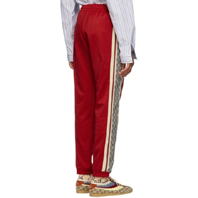 Shop Gucci Red Oversized Gg Lounge Pants In 6116 Redgar