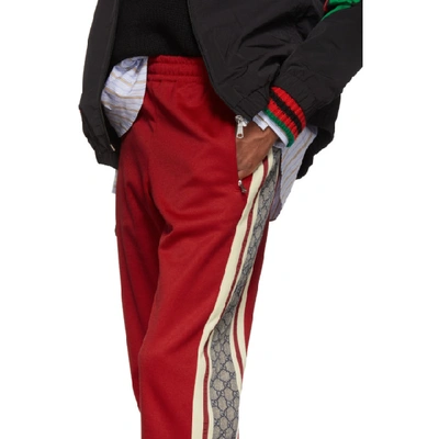 Shop Gucci Red Oversized Gg Lounge Pants In 6116 Redgar