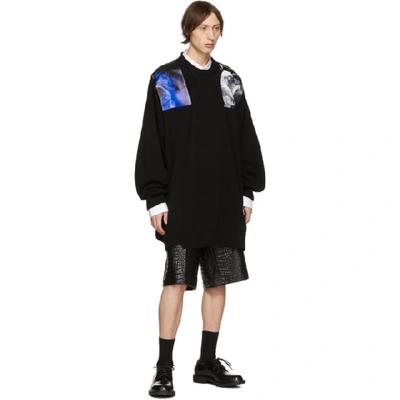 Shop Raf Simons Black Oversized Patches Sweater In 09944 Blkni