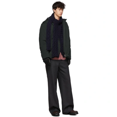 Shop Lanvin Navy Wool Asymmetric Sweater In 29 Navy Blu