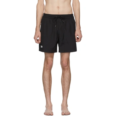 Shop Burberry Black Grafton Swim Shorts