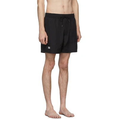 Shop Burberry Black Grafton Swim Shorts