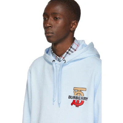 Shop Burberry Blue Harvey Hoodie In Pale Blue