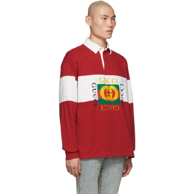 Shop Gucci Red Vintage Rugby Polo