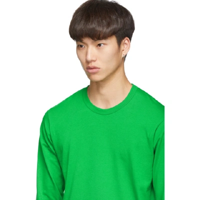 Shop Comme Des Garçons Shirt Comme Des Garcons Shirt Green Logo Long Sleeve T-shirt In 2 Green