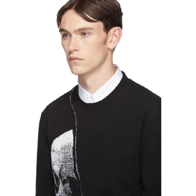 Shop Alexander Mcqueen Black Knit Skull Sweater