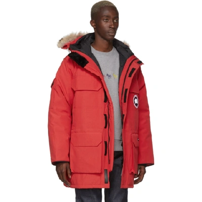 CANADA GOOSE 红色 EXPEDITION 羽绒派克大衣