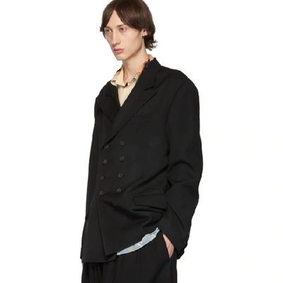 Shop Yohji Yamamoto Black Doubled Short Jacket