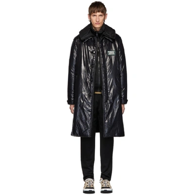 Shop Burberry Black Down Car Coat