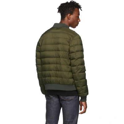 Shop Herno Green Down Laviatore Bomber Jacket In 7730 Army