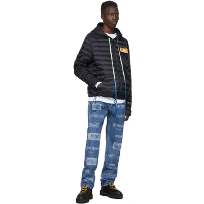 Shop Off-white Navy Down Packable Puffer Jacket In 3201 Dkblwh