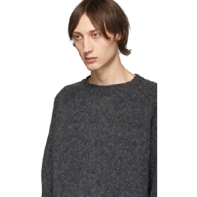 Shop Loewe Grey Wool Melange Sweater In 1120 Grey